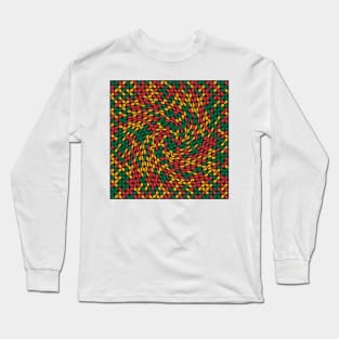 Twisted Metaballs Pattern (Rasta Colours) Long Sleeve T-Shirt